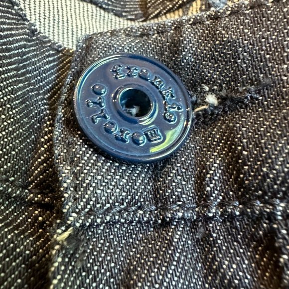 Frankie Morello Jeans Slim Straight Leg Gold Skull Crossbones Streetwear Size 28 - Picture 9 of 16